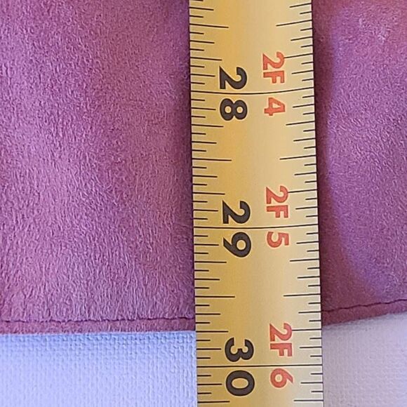 Worth Womens Long Sleeves Pointed Collar Suede Leather Coat Dusty Rose Size 6 - Picture 12 of 14